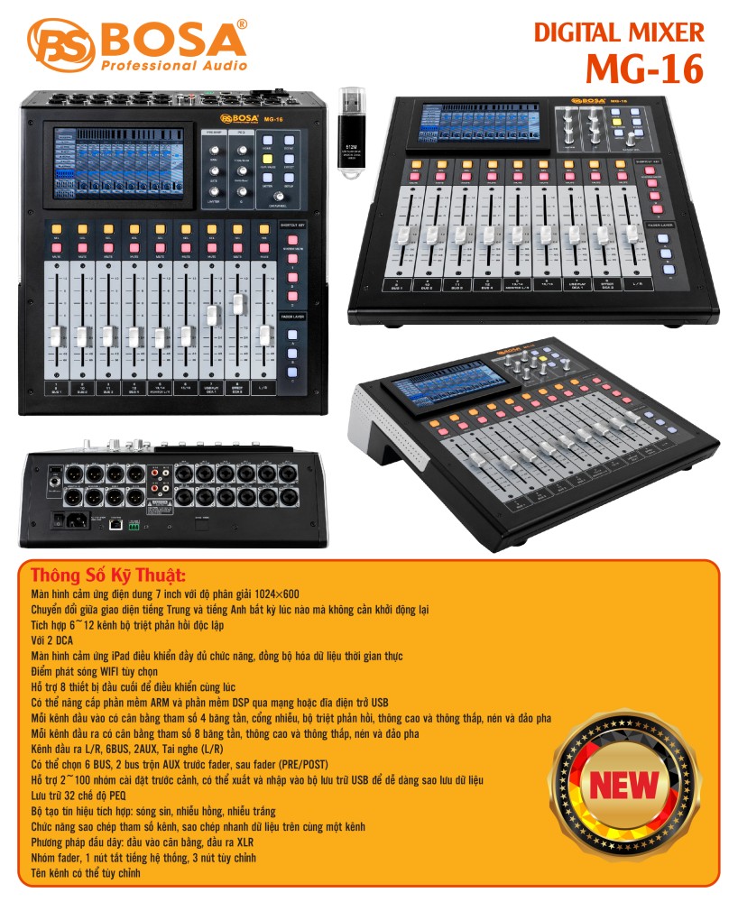 MIXER DIGITAL BOSA MG16