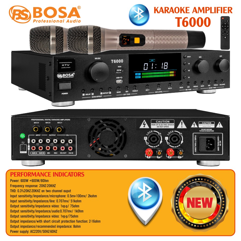 AMPLY KARAOKE KÈM MICRO BOSA T6000