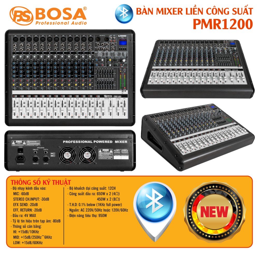 MIXER CÔNG SUẤT BOSA PMR1200