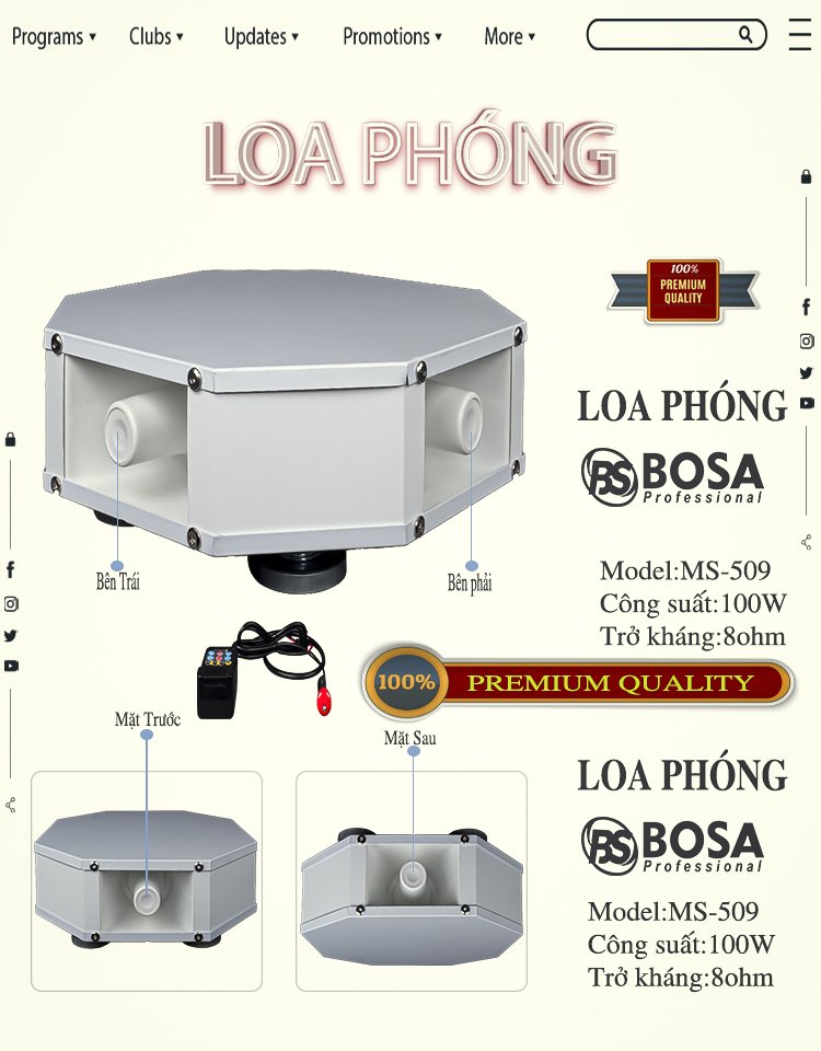 Loa phóng BOSA 4 đầu MS509